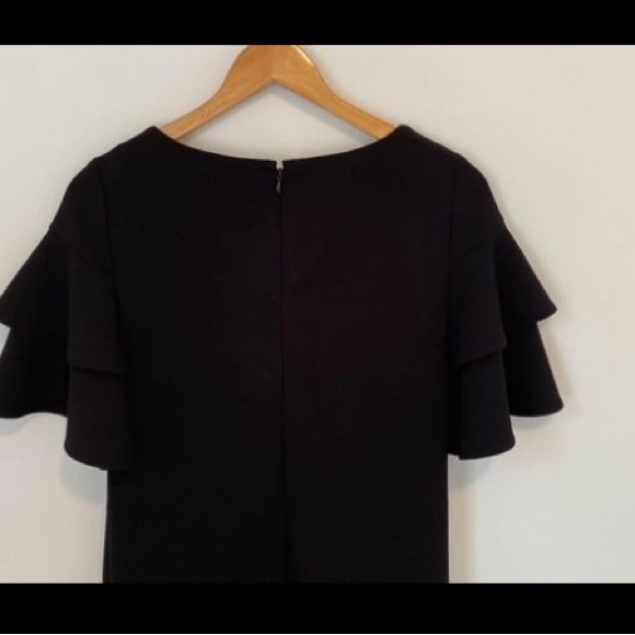 Calvin Klein black dress size 2. Like new! Ruffle sleeves. - Picture 2 of 3